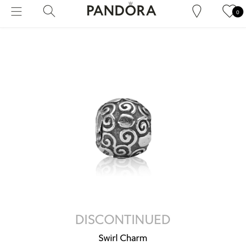Discontinued Pandora Swirl Charm